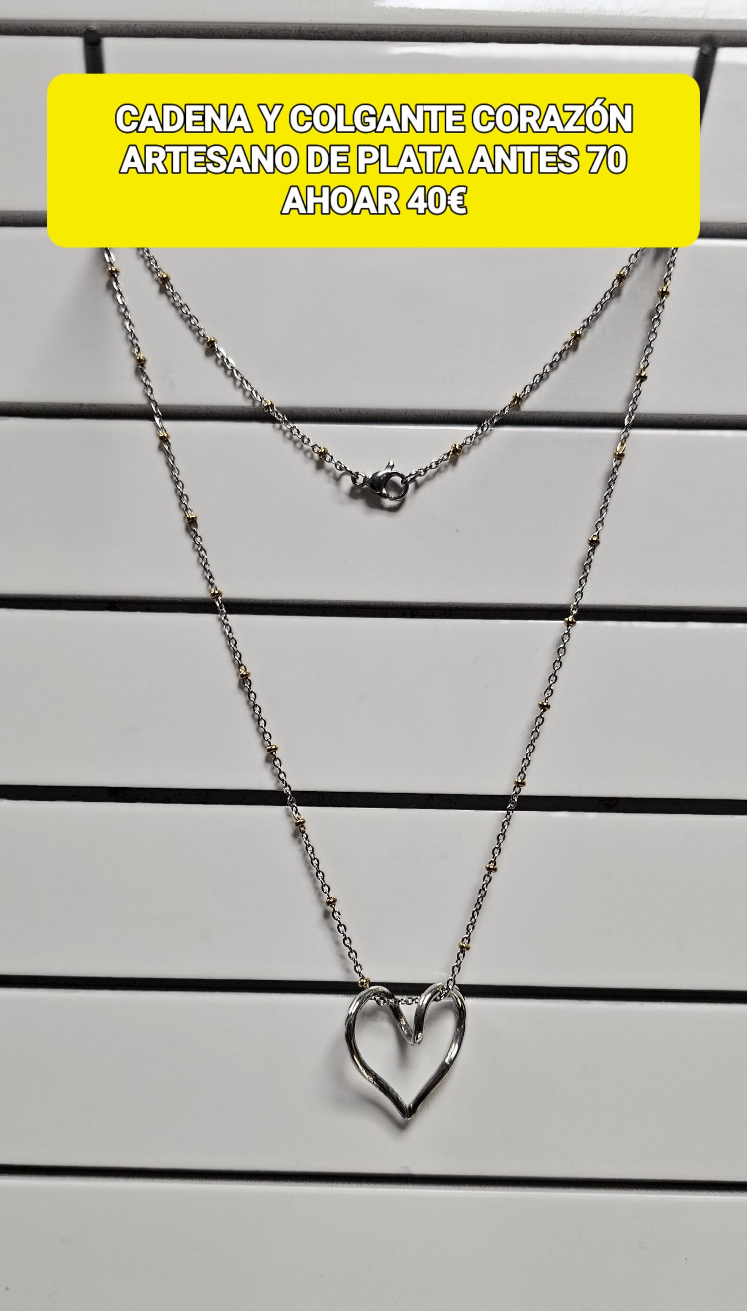 Cadena y colgante corazón artesano