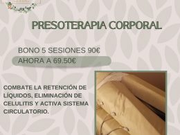 Presoterapia Corporal 5 sesiones