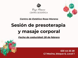 Sesión de presoterapia y masaje corporal