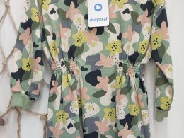 Vestido felpa flores