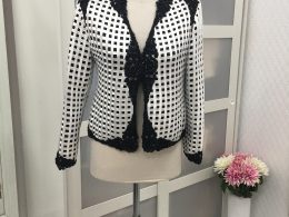Chaqueta de cuadros blanco y negro