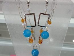 Pendientes plata y piedras Swarovski