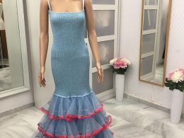 Vestido de flamenca celeste